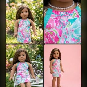 Floral Shift Dress for 18-inch Dolls — Pink & Teal